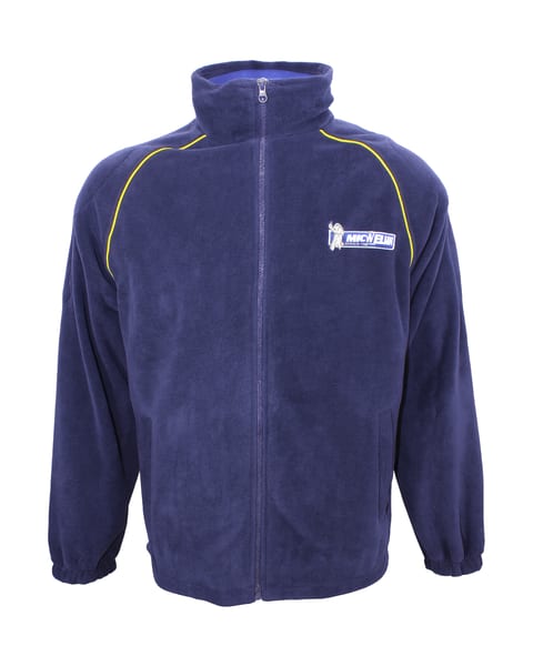 Blauwe fleecejas met rits