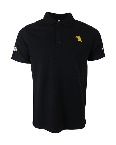 Zwarte polo met kraag en knopen