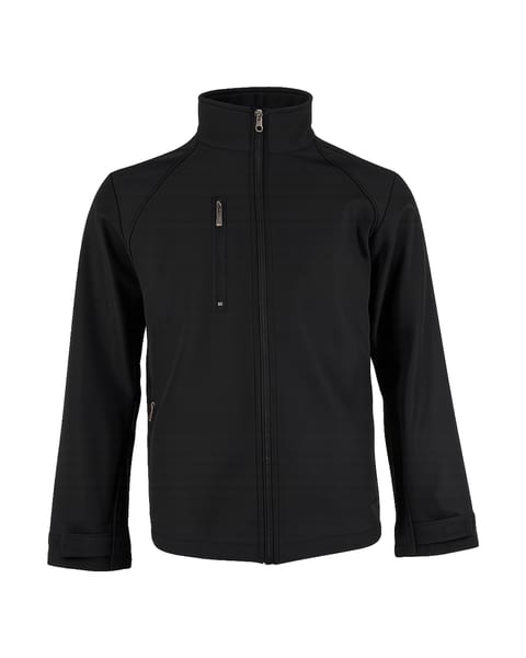 Zwarte softshell jas met rits en opstaande kraag