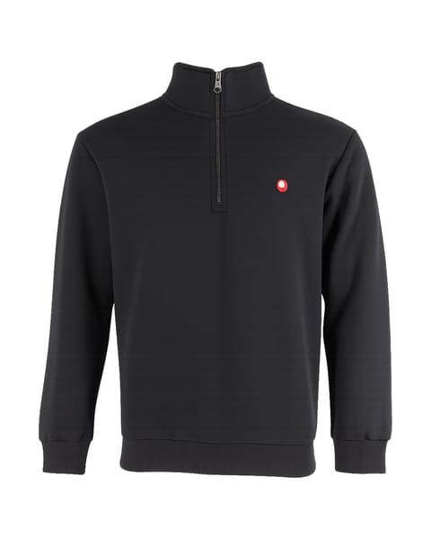 Zwarte sweater met een korte rits aan de hals